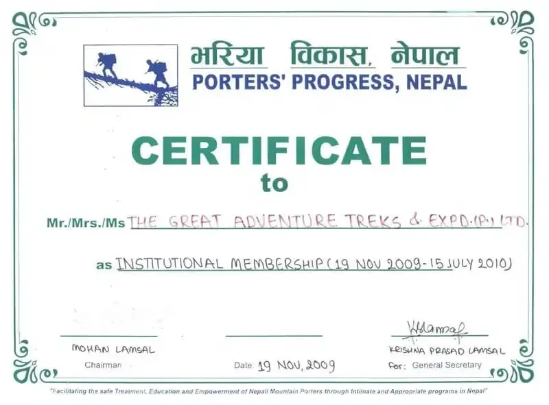Porter Progress Nepal