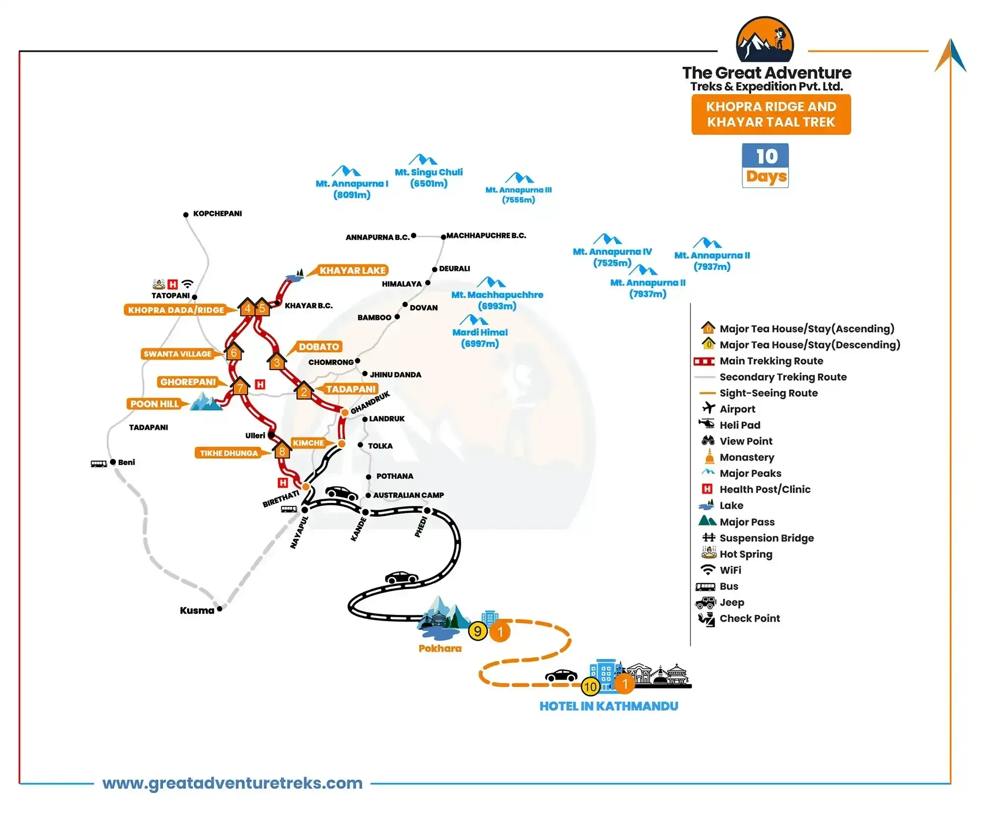Khopra Ridge Trek Map