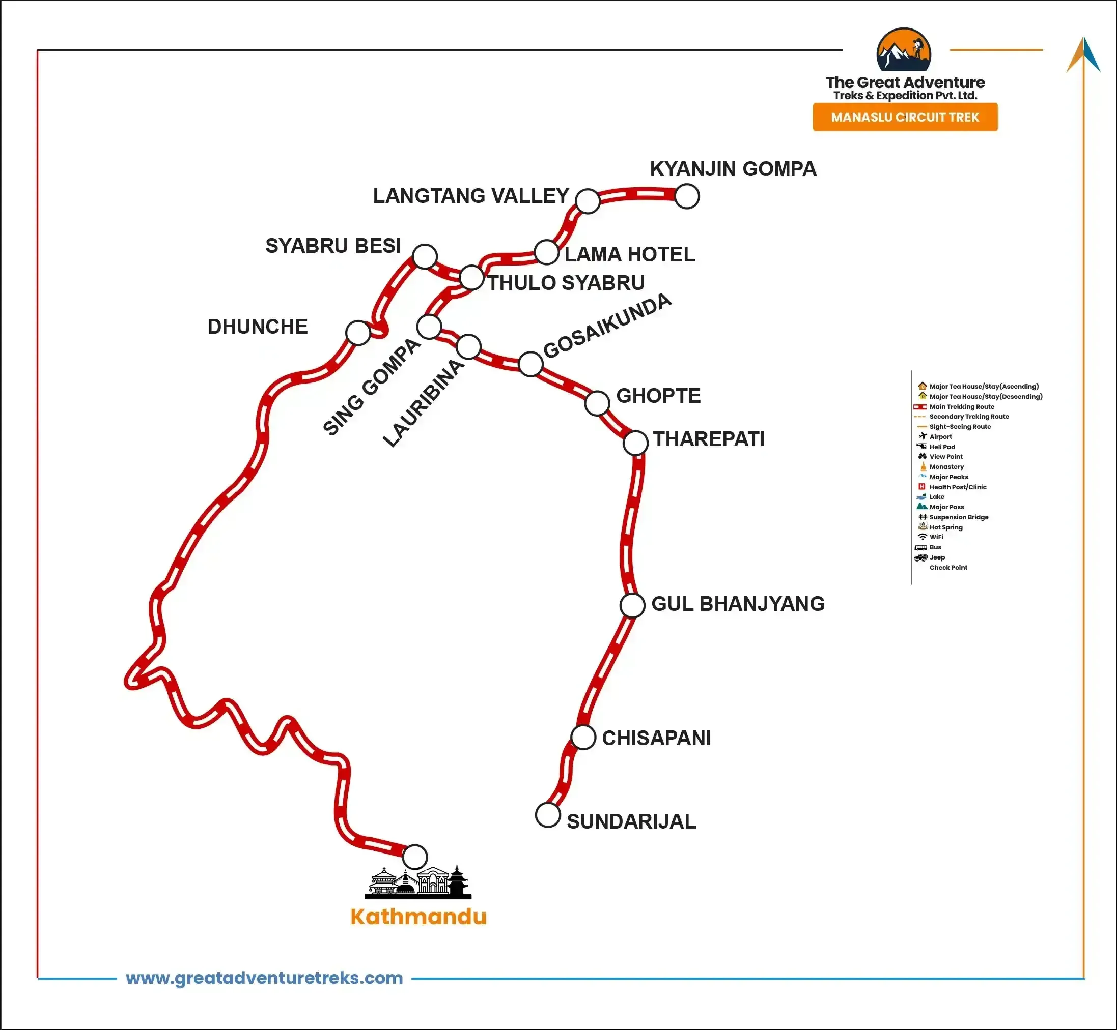 Langtang Trip Map